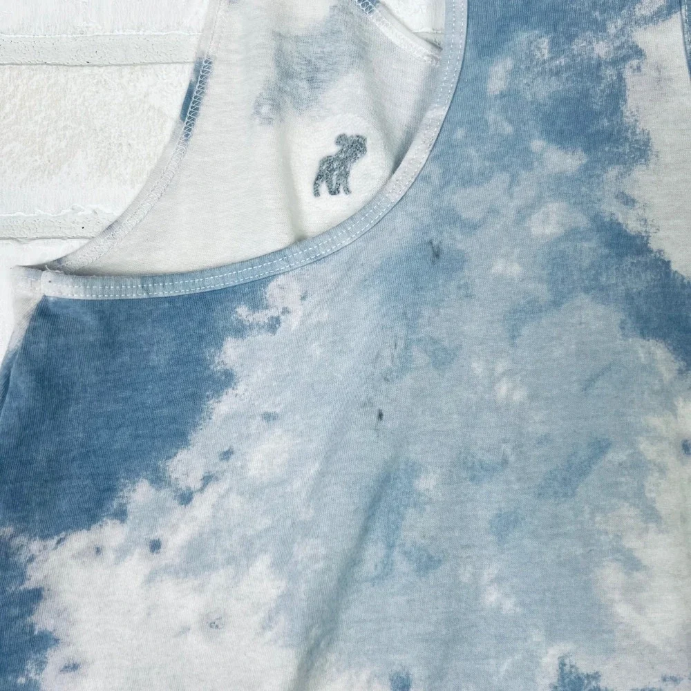 Abercrombie Kids Girls Blue White Tie Dye Twist Front Racerback Tank Top 15/16